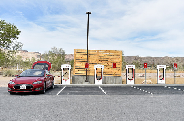 Tesla Electric Car Charging Station